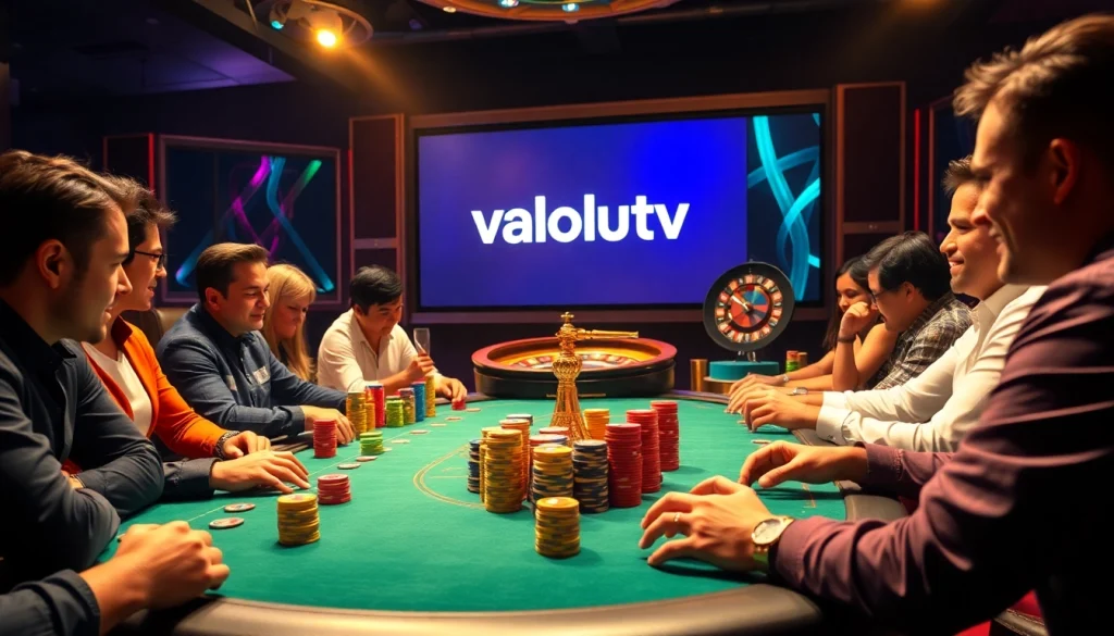 Experience thrilling poker games at vaoluoitv with vibrant casino visuals and intense player engagement.