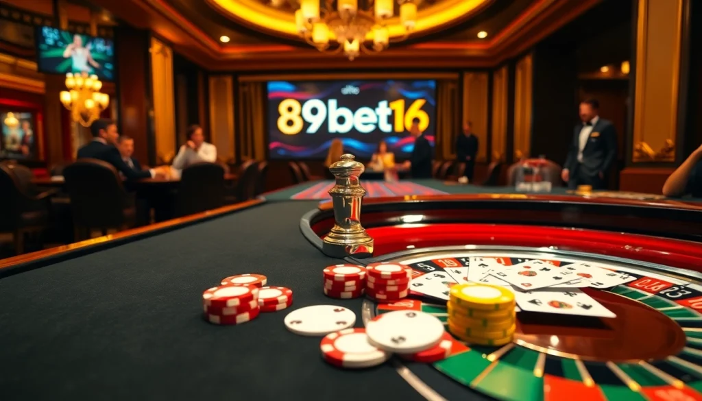 Experience thrilling moments at 89bet16 with poker chips and casino games in action.