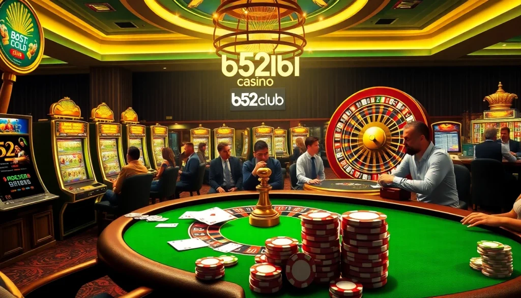 Experience the excitement of b52club with thrilling poker games and vibrant slot machines.