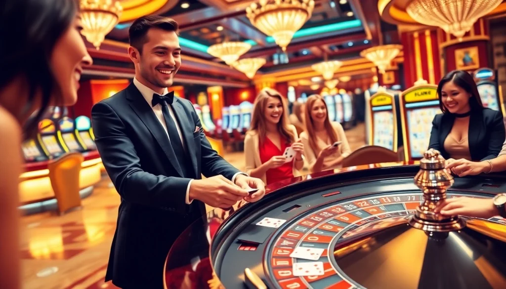 Experience high-stakes gaming at TT88 fund's luxurious casino tables with joyful players.