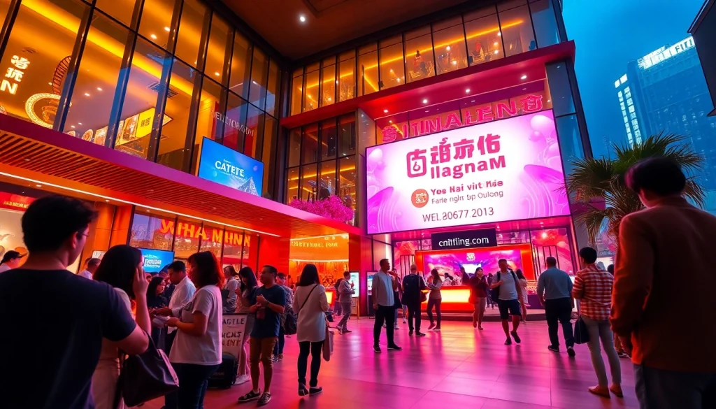 Engaging scene at KJC365.com entertainment hub in Vietnam, showcasing vibrant activities and community participation.