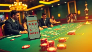 Người chơi lên kế hoạch chiến lược với ứng dụng CG79 tại một bàn blackjack trang nhã trong một casino sôi động.