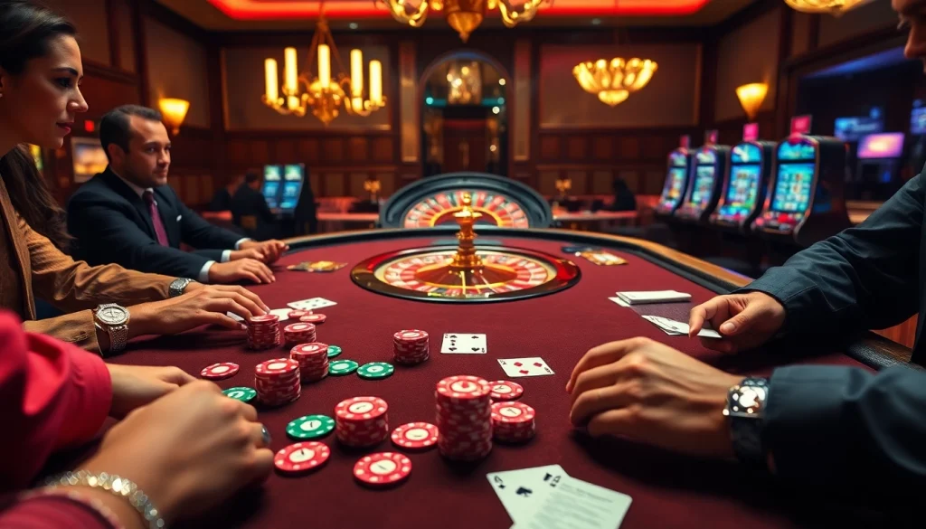 Người chơi đang tận hưởng một ván poker đầy hồi hộp tại casino LUCK8, nổi bật sự phấn khích và cược cao.